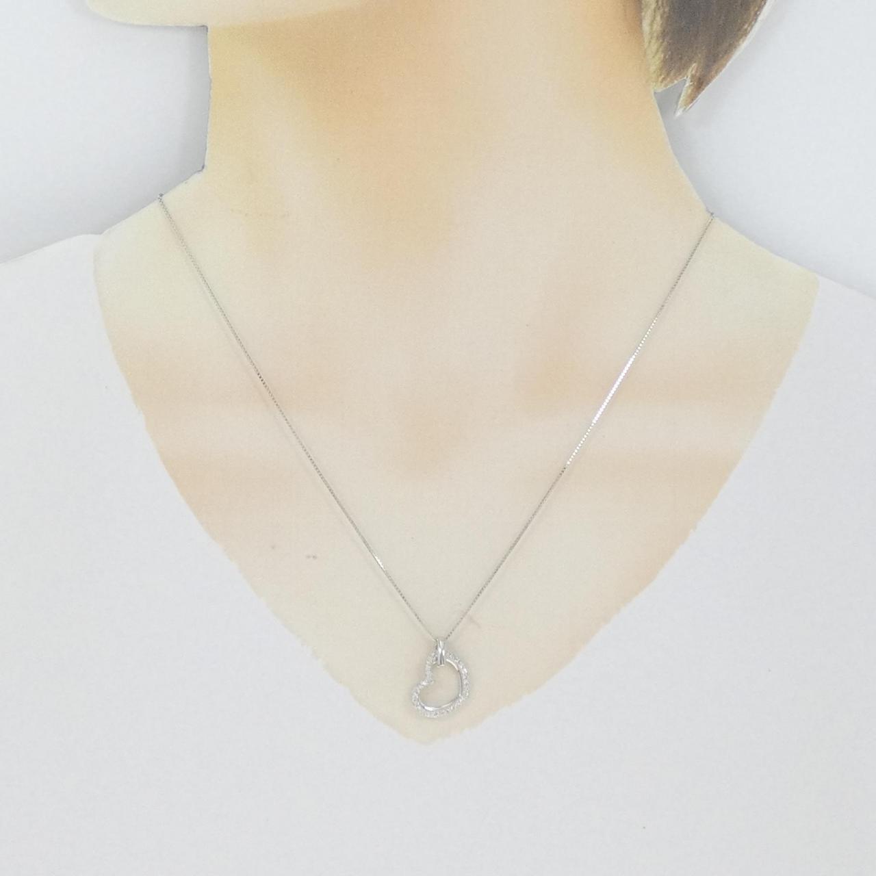 コメ兵|K18WG ハート ダイヤモンド ネックレス 0.20CT|ジュエリー