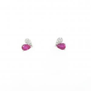 【新品】PT900 ルビー ピアス 0.51CT