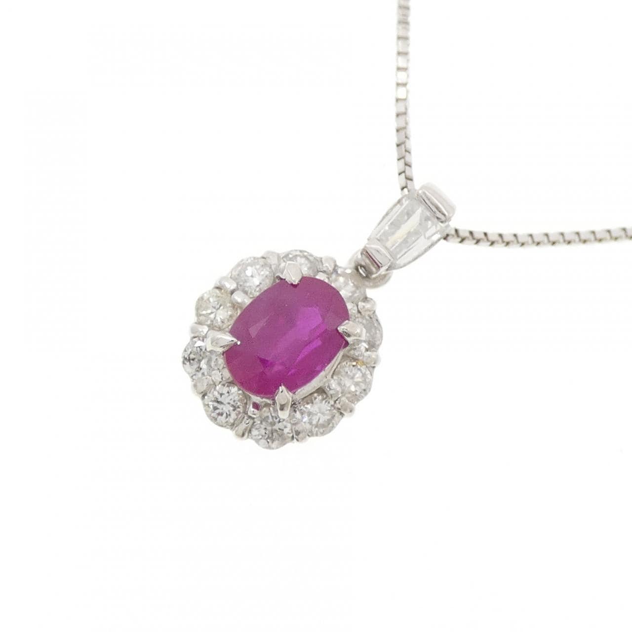 K18WG ルビー ネックレス 1.03CT