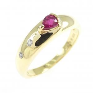 K18YG ルビー リング 0.15CT