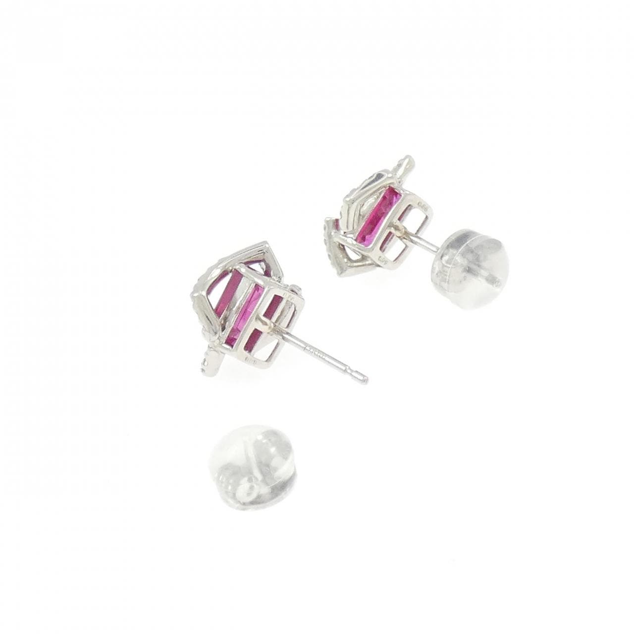 PT900 ルビー ピアス 1.32CT