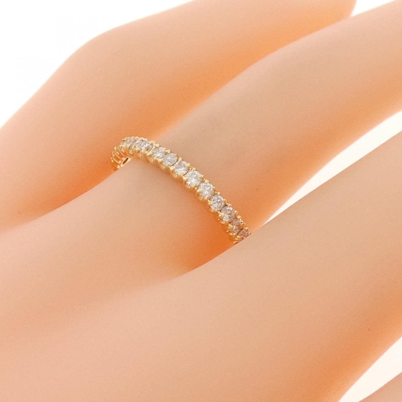 K18YG ハーフエタニティ ダイヤモンド リング 0.50CT