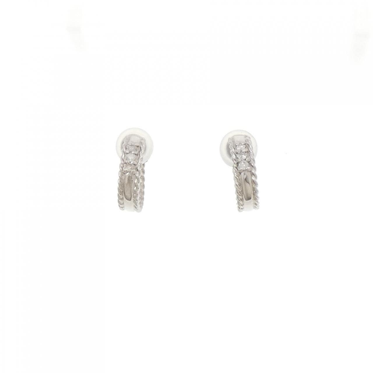 K14WG ダイヤモンド イヤリング 0.06CT