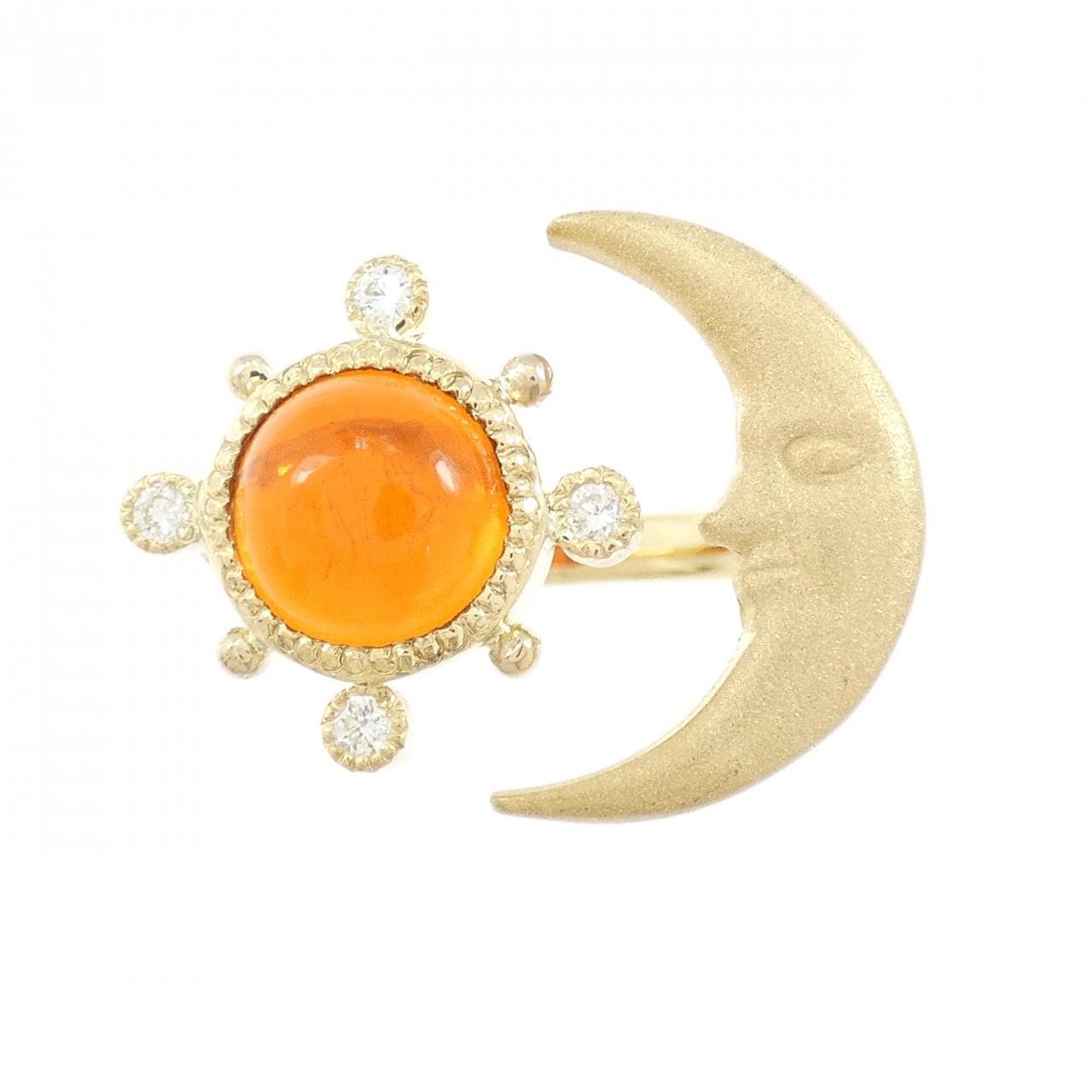 K18YG ムーン オパール リング 1.402CT