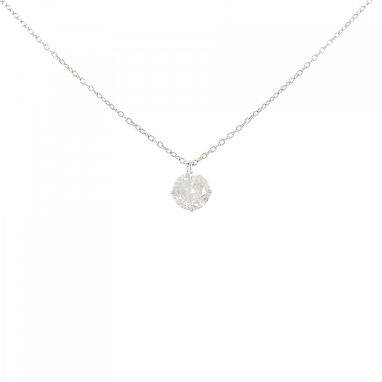 PT999/PT850 ソリティア ダイヤモンド ネックレス 0.7CT