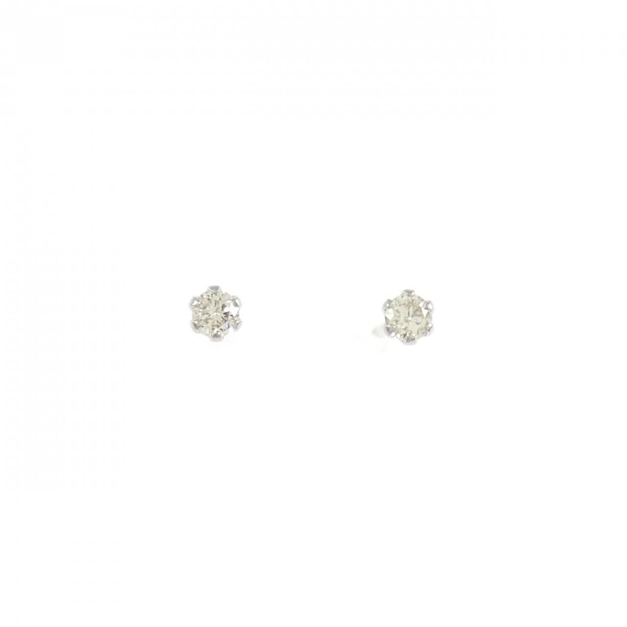 PT900 ソリティア ダイヤモンド ピアス 0.10CT