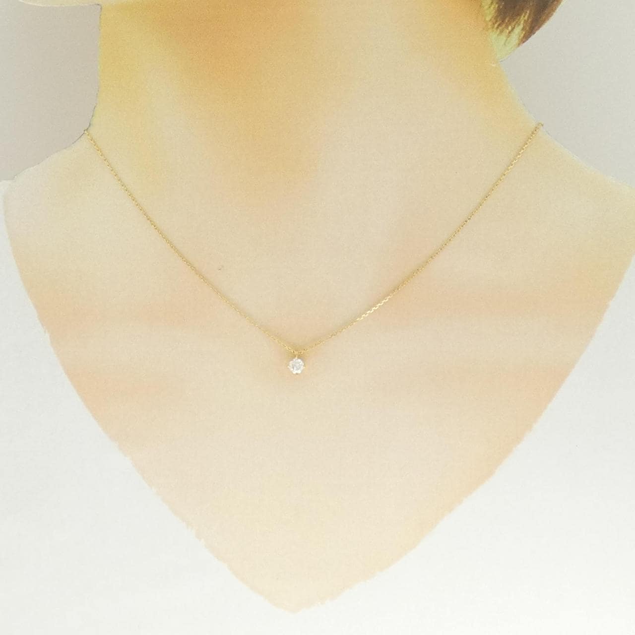 K18YG ソリティア ダイヤモンド ネックレス 0.20CT