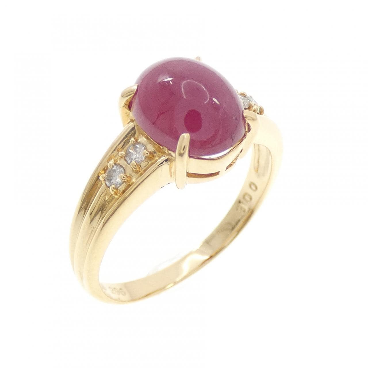 K18YG ルビー リング 2.96CT