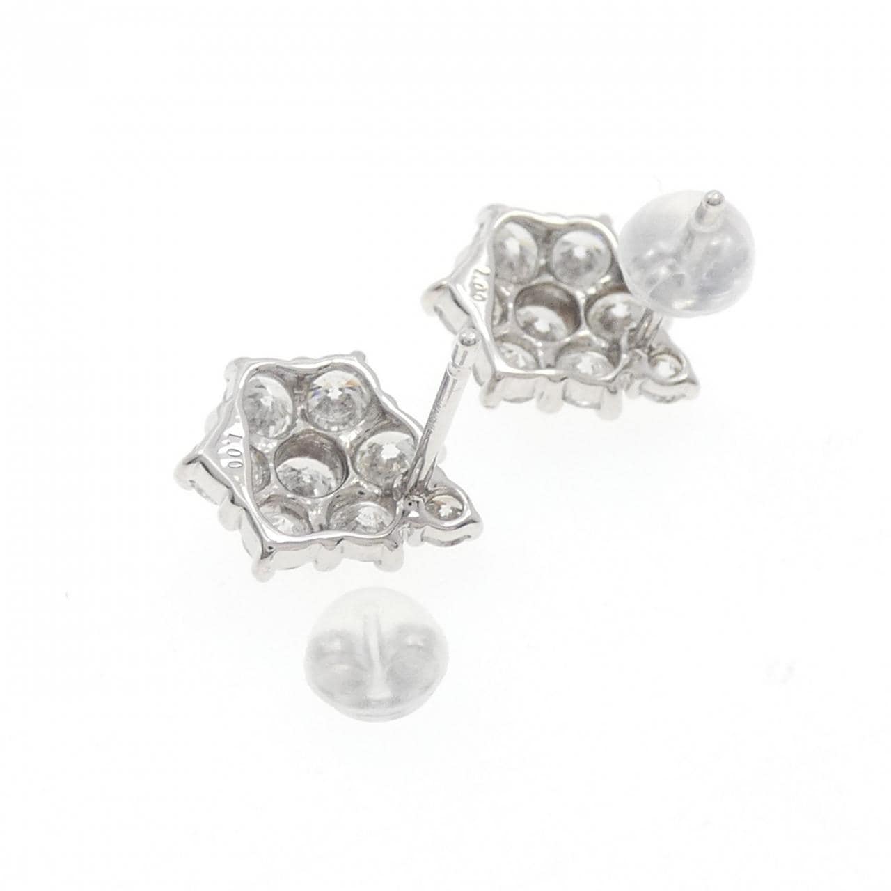 K14WG ダイヤモンド ピアス 2.00CT
