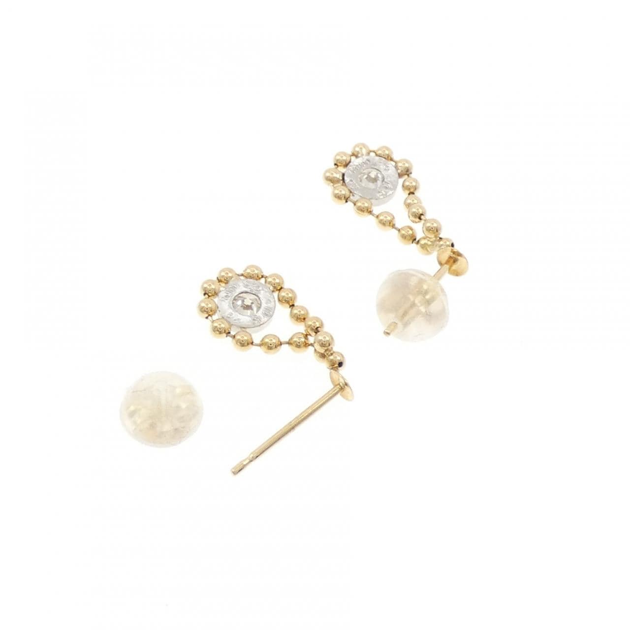 K18YG/PT900 ダイヤモンド ピアス 0.10CT