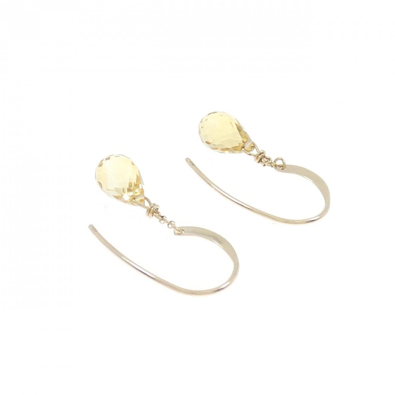 K10YG citrine earrings