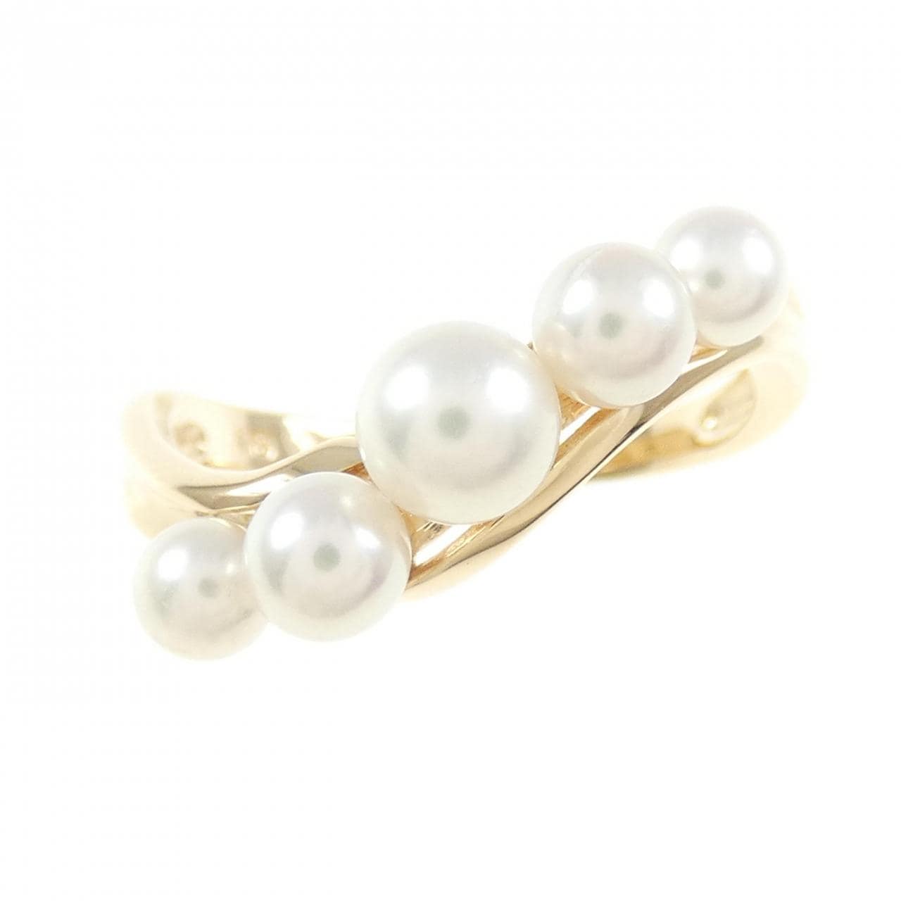 K18YG Akoya pearl ring