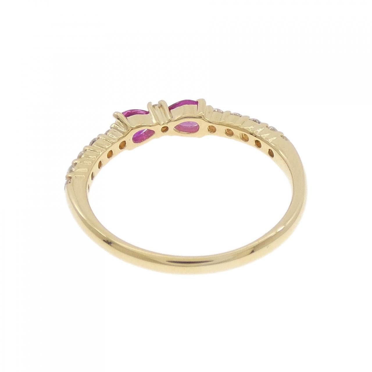 K18YG蝴蝶結紅寶石戒指0.31CT