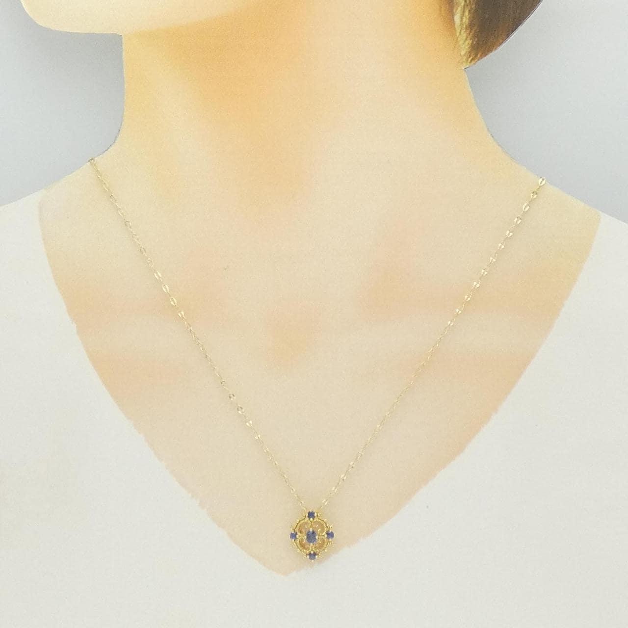 K18YG サファイヤ ネックレス 0.65CT