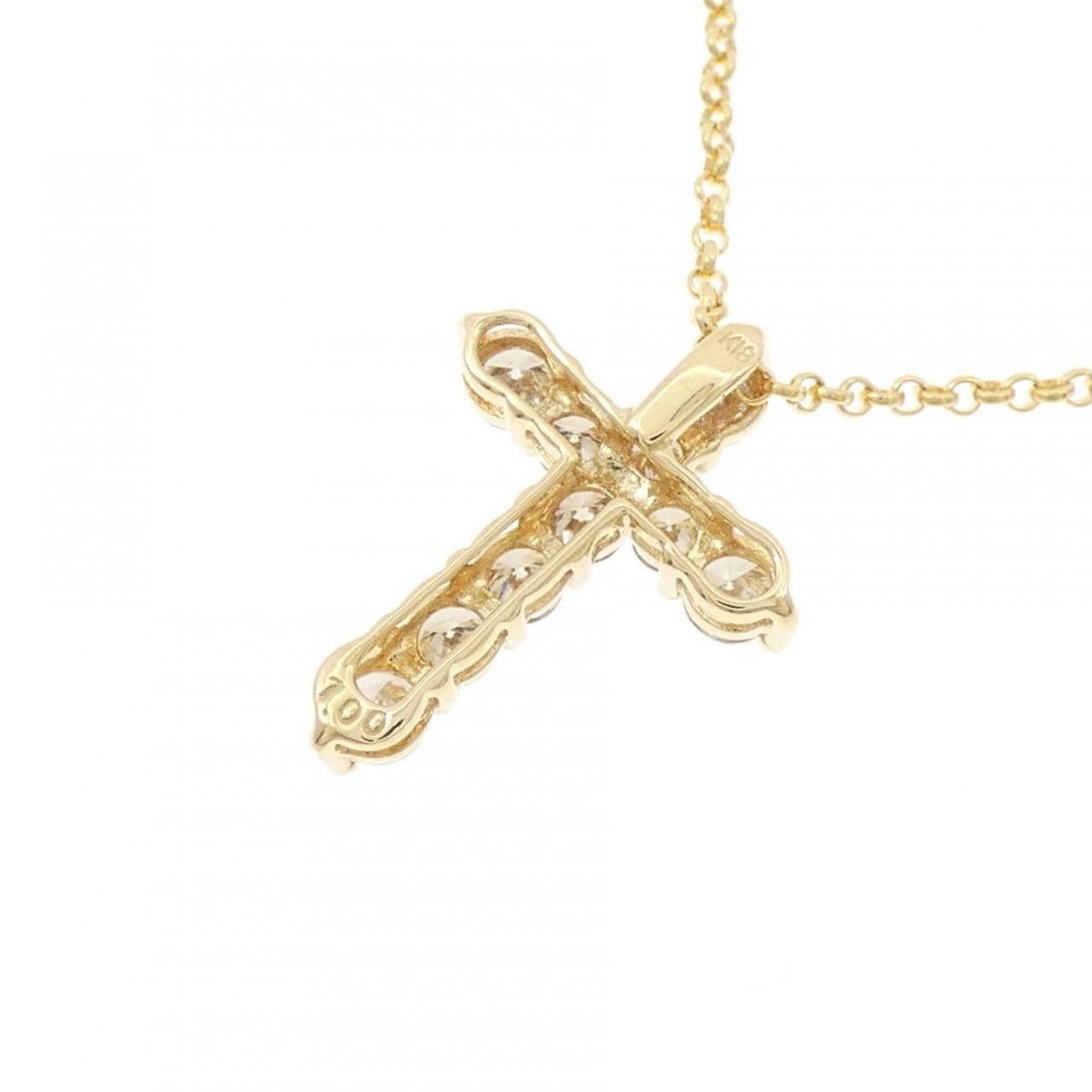 K18YG クロス ダイヤモンド ネックレス 1.00CT