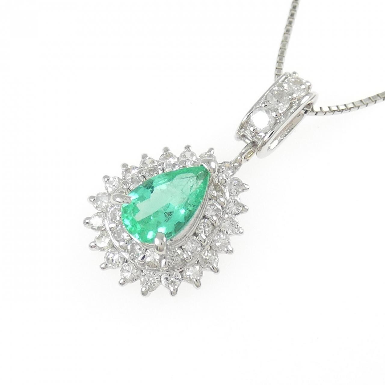 PT900/PT850 エメラルド ネックレス 0.52CT