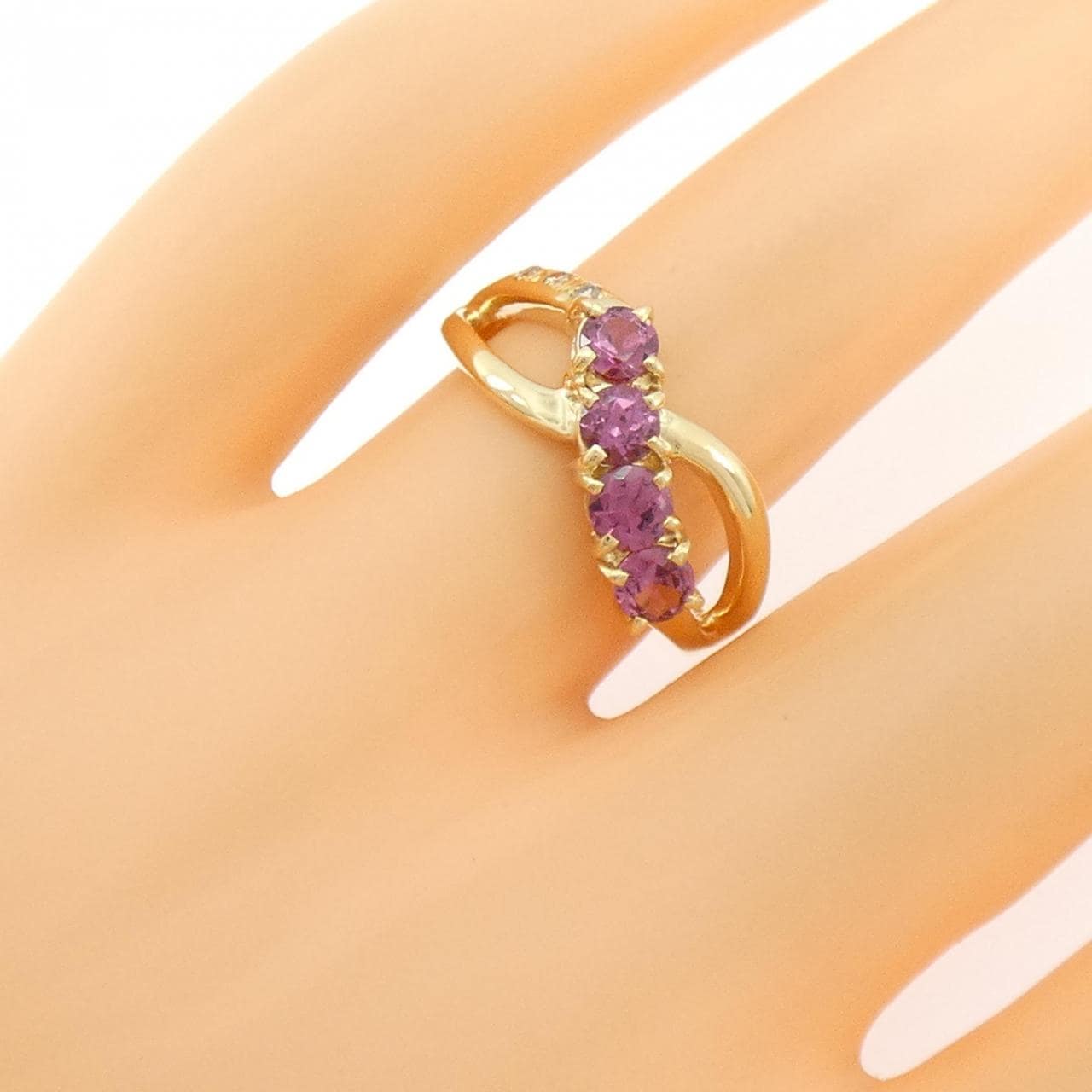 K18YG ガーネット リング