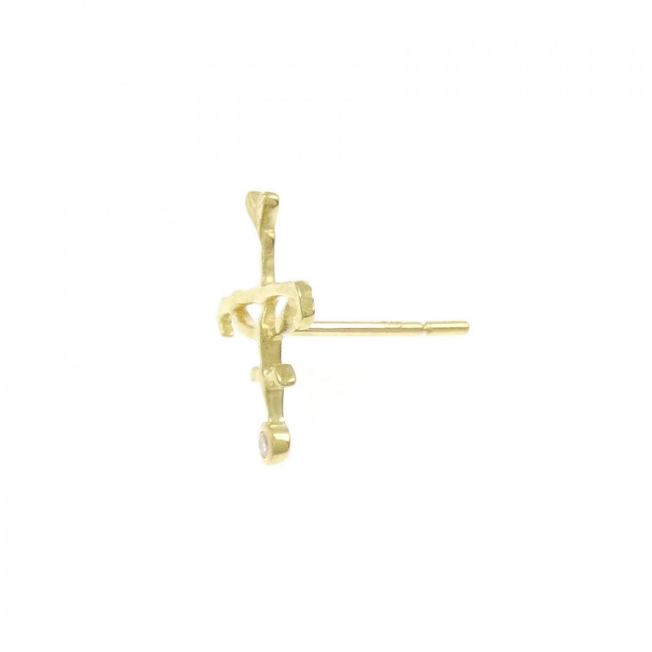 K18YG ダイヤモンド ピアス 片耳