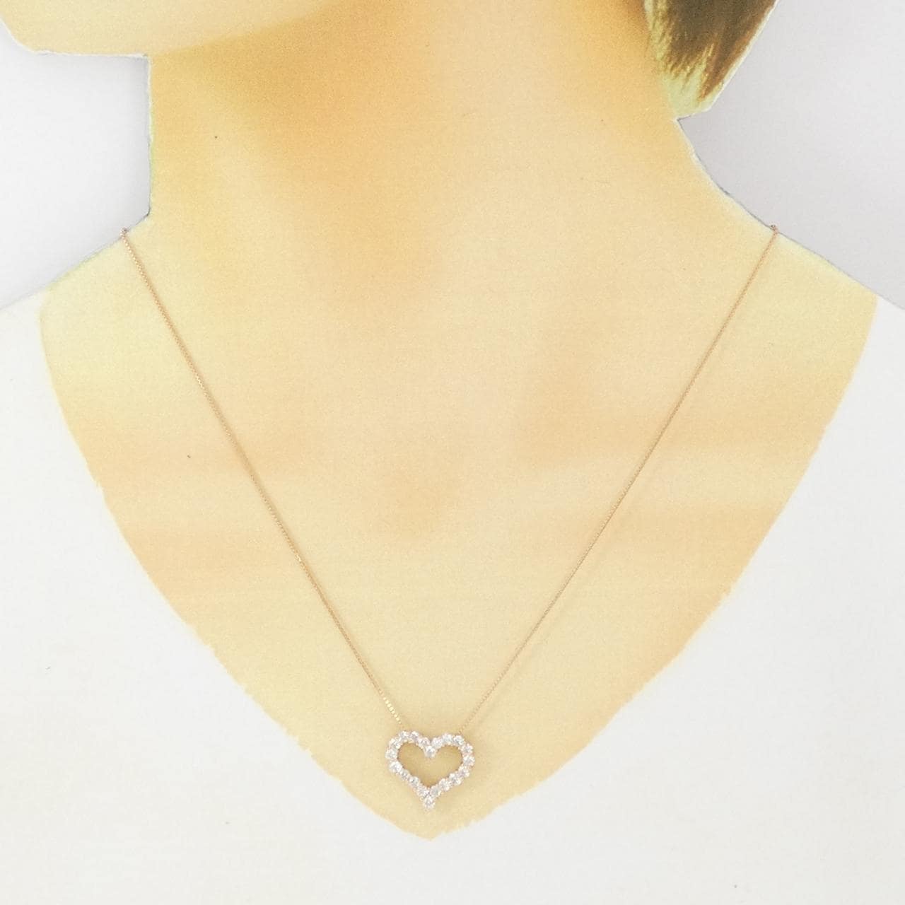 K18PG ハート ダイヤモンド ネックレス 1.00CT