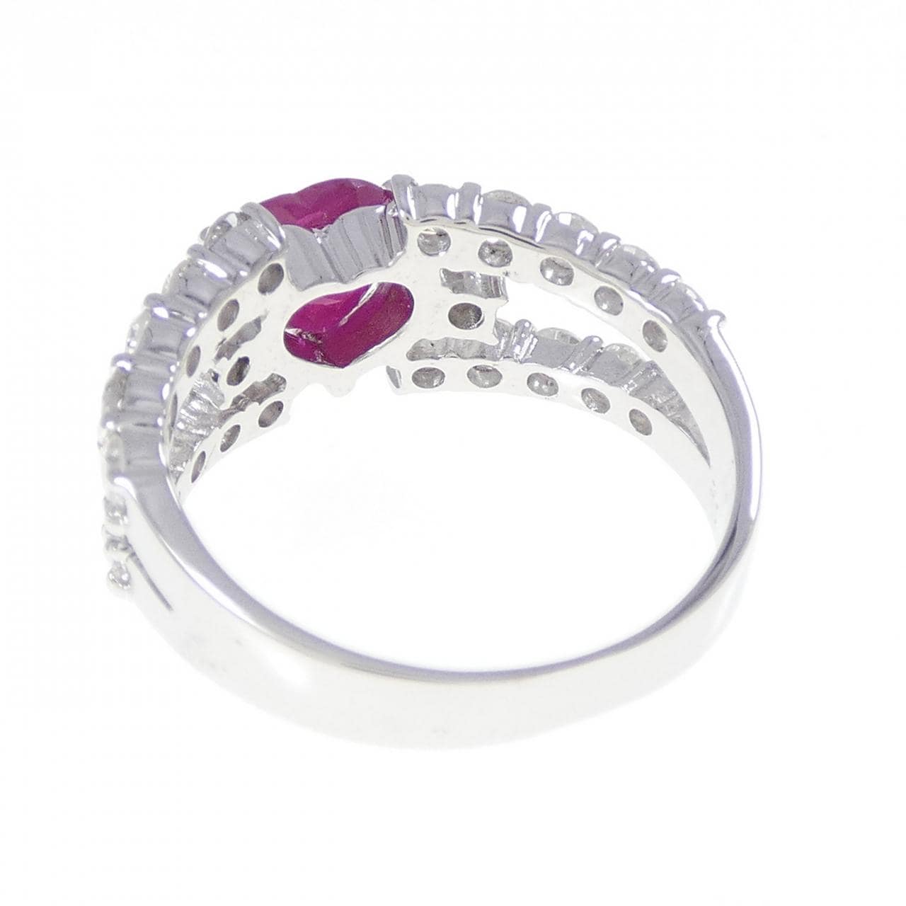 K18WG ハート ルビー リング 1.00CT
