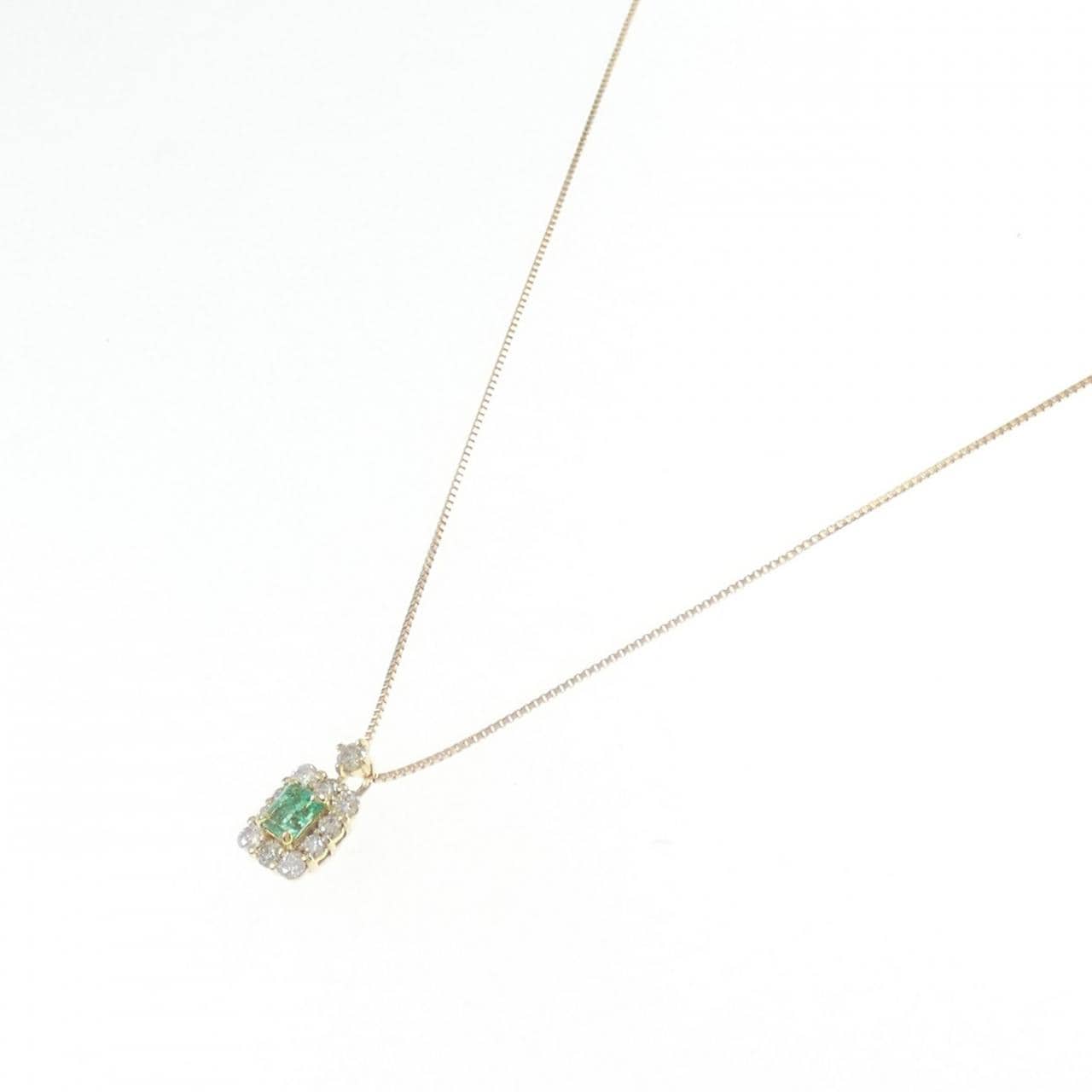 [BRAND NEW] K18YG emerald necklace 0.13CT