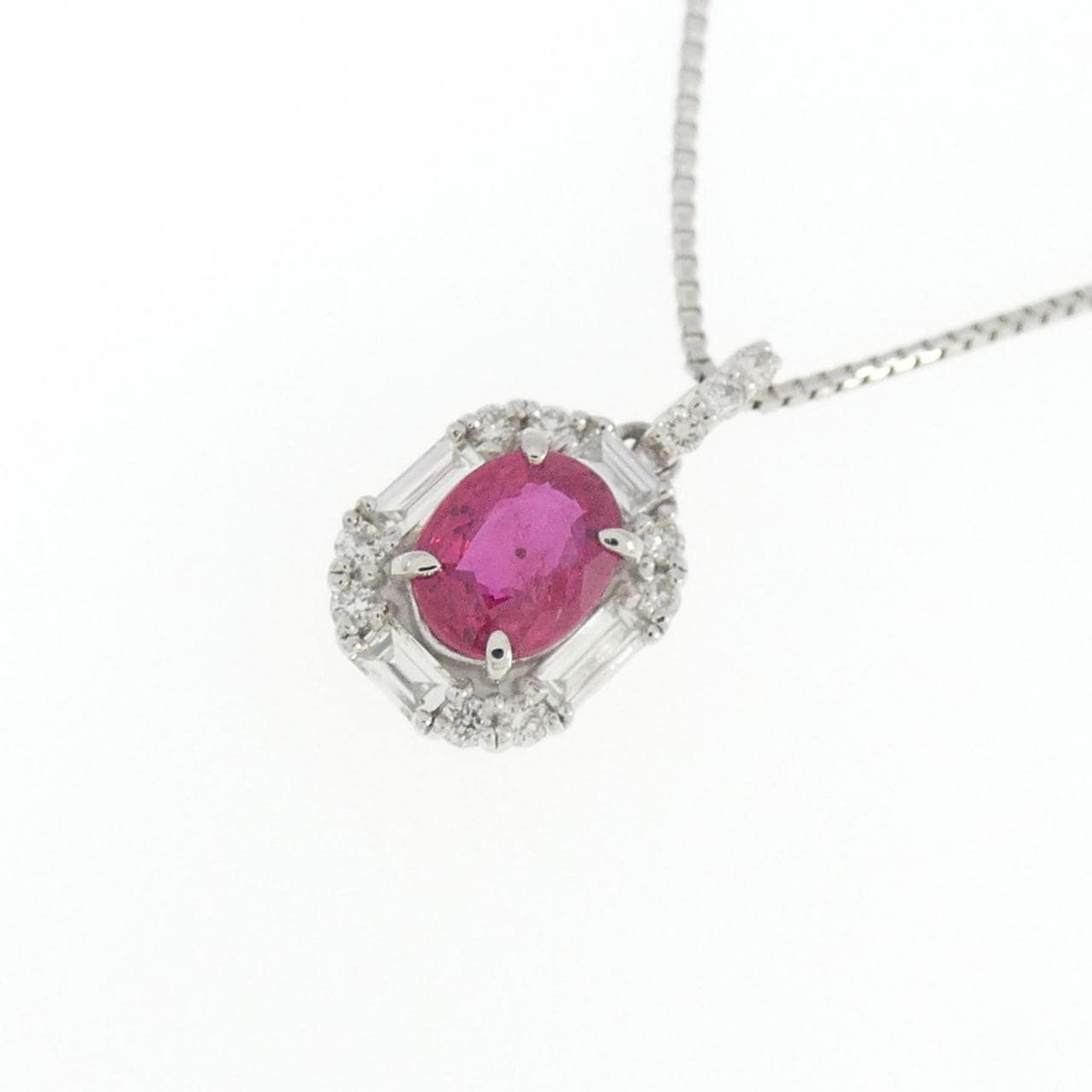 【新品】PT ルビー ネックレス 0.35CT