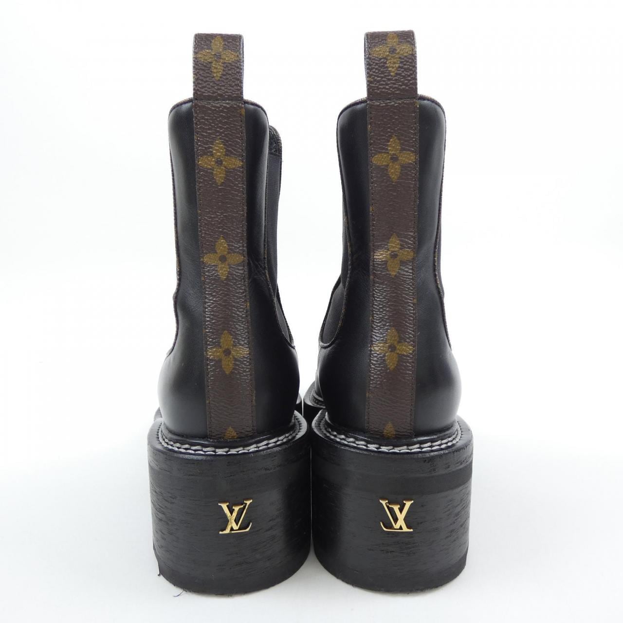 LOUIS VUITTON Vuitton Monogram帆布後環 LV Bobur Line 靴子