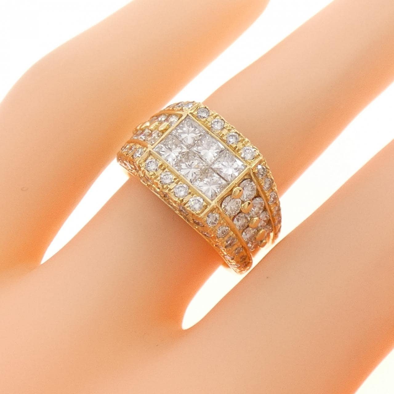 K18YG ダイヤモンド リング 2.02CT