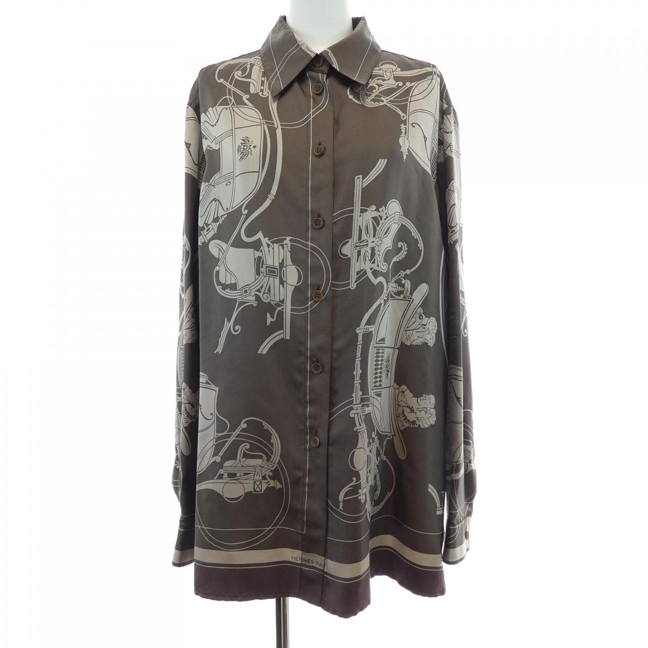 【ヴィンテージ】エルメス HERMES EX-LIBRIS ツイルレーヌ. シャツ