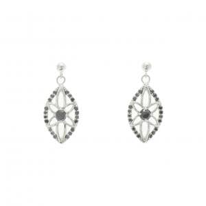 K18WG フラワー ダイヤモンド ピアス 0.48CT