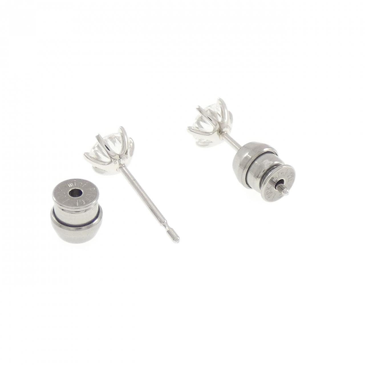 【リメイク】PT900/ST ダイヤモンド ピアス 0.348CT 0.359CT F VS1-2 VG-Good