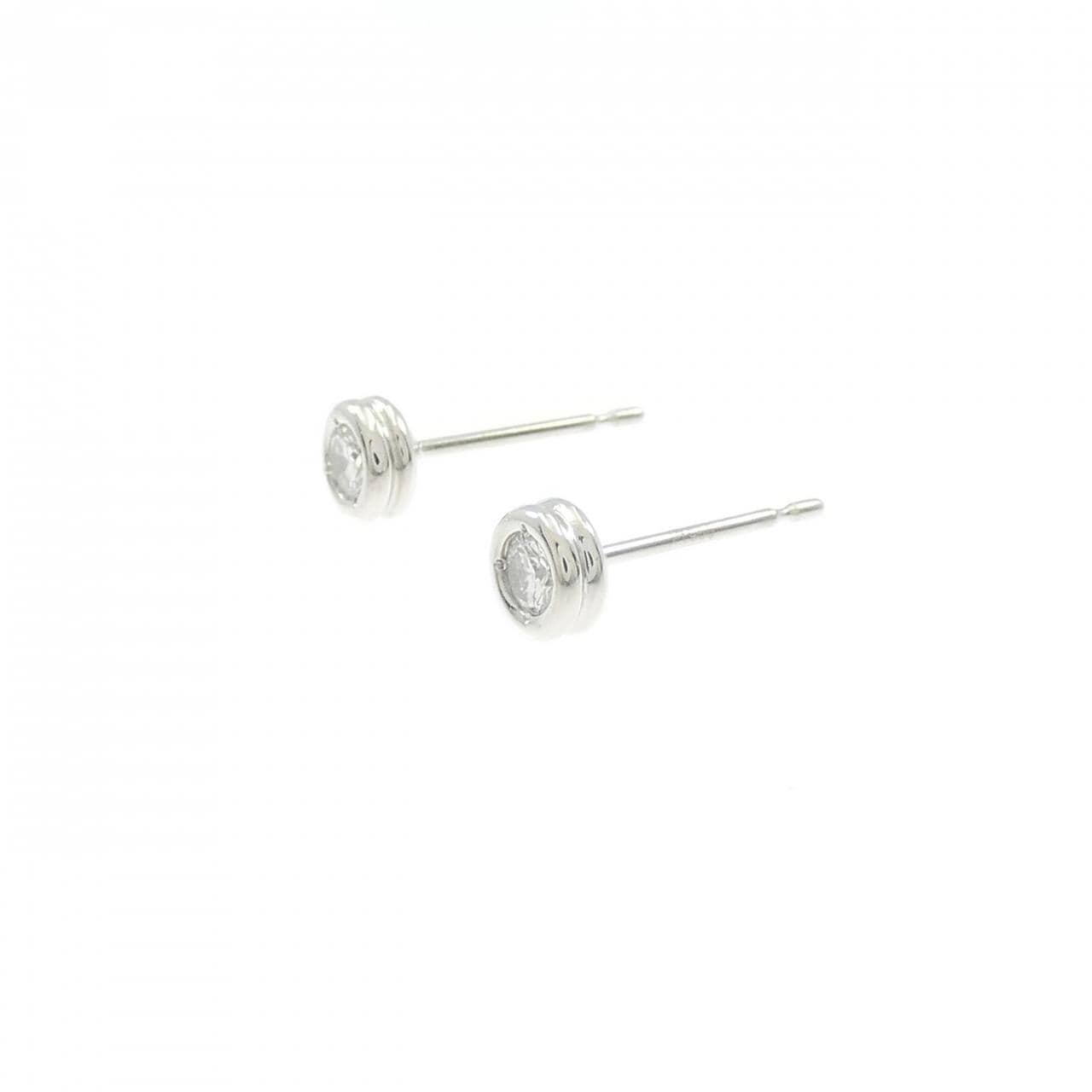 PT900 ソリティア ダイヤモンド ピアス 0.176CT