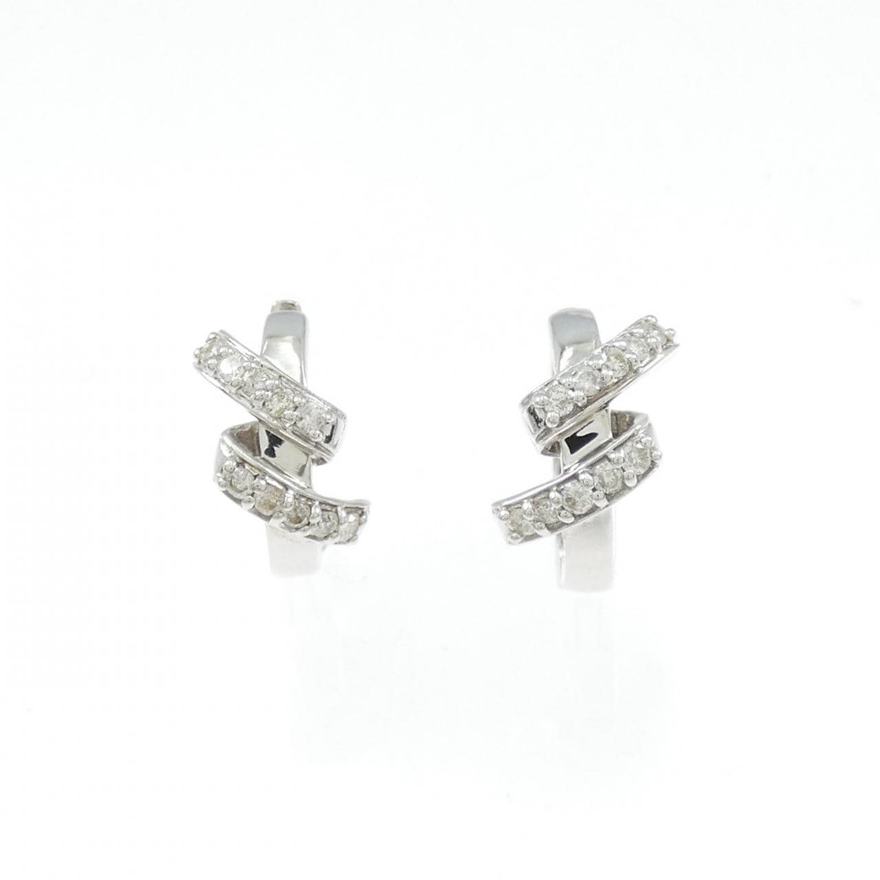 K18WG ダイヤモンド イヤリング 0.20CT