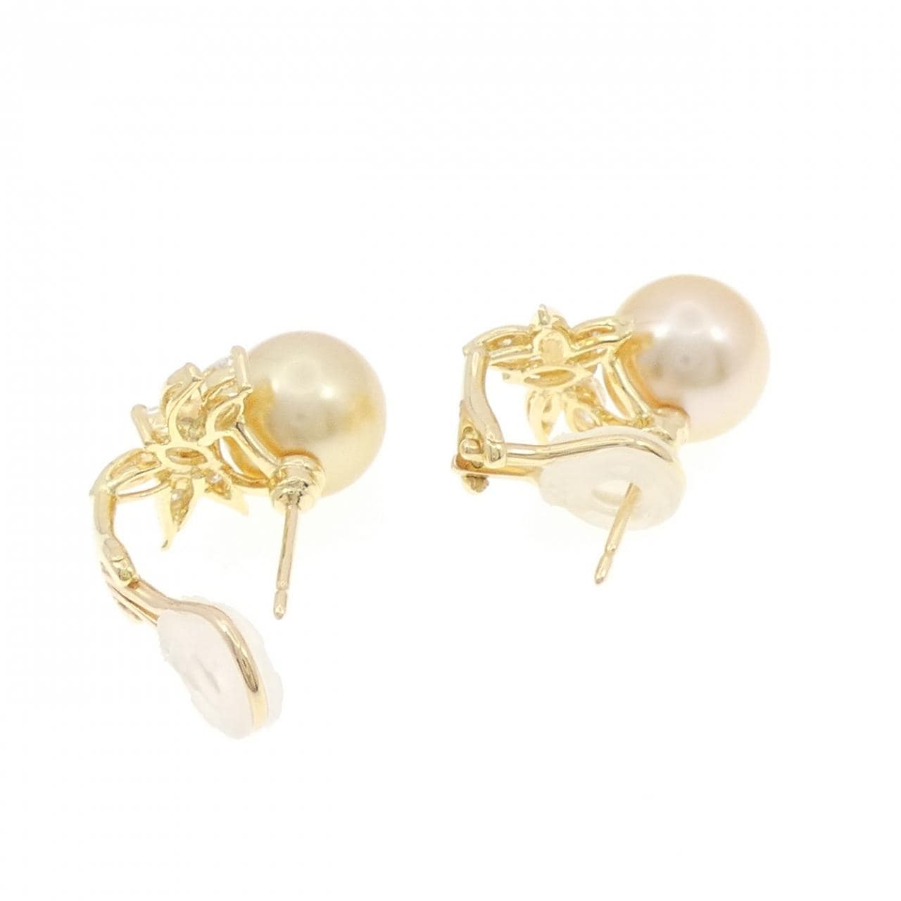 K18YG 白蝶パール ピアス 10.3mm