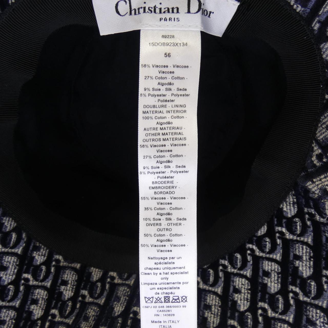 クリスチャンディオール CHRISTIAN DIOR 15DOB923X134 ハット