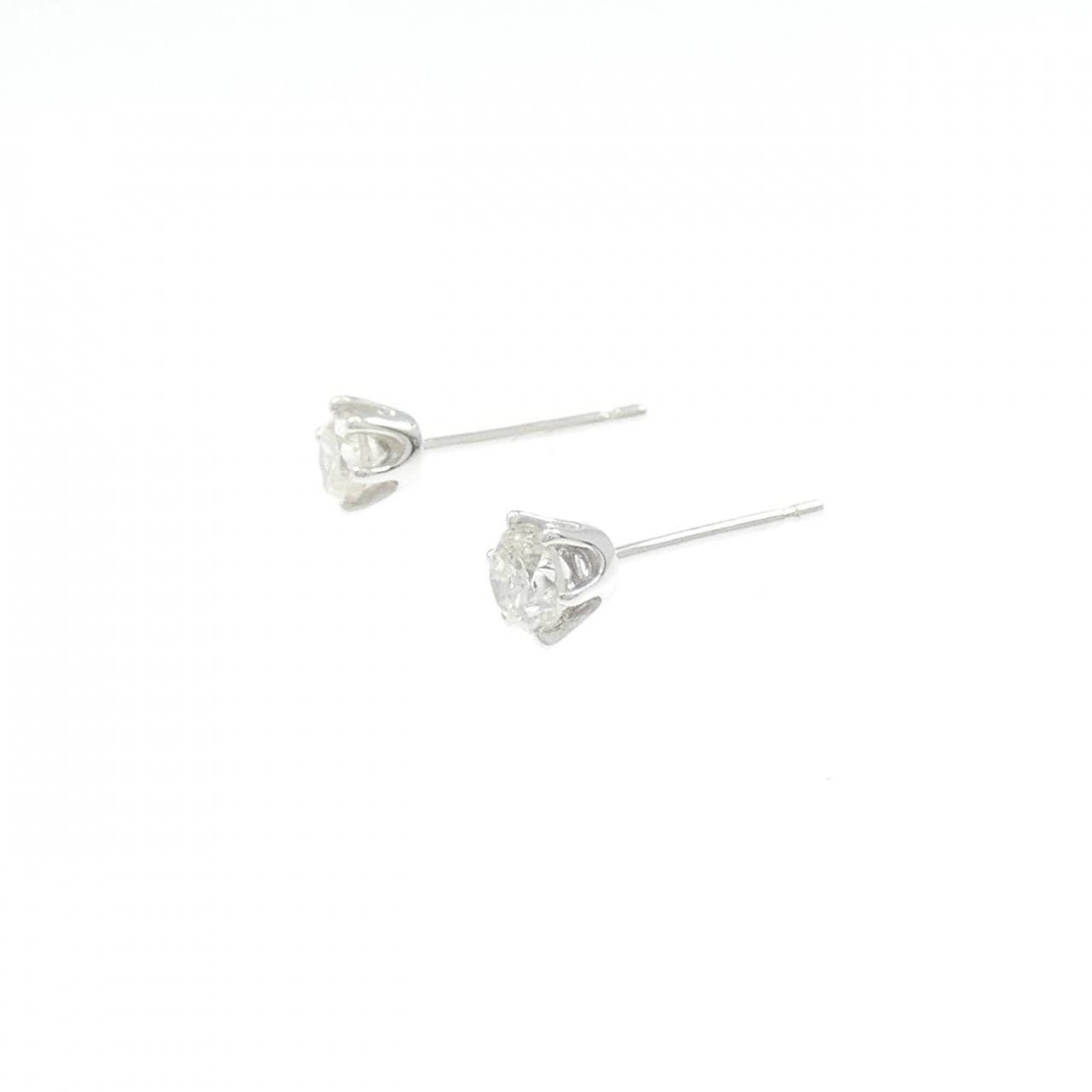 K18WG ソリティア ダイヤモンド ピアス 0.40CT