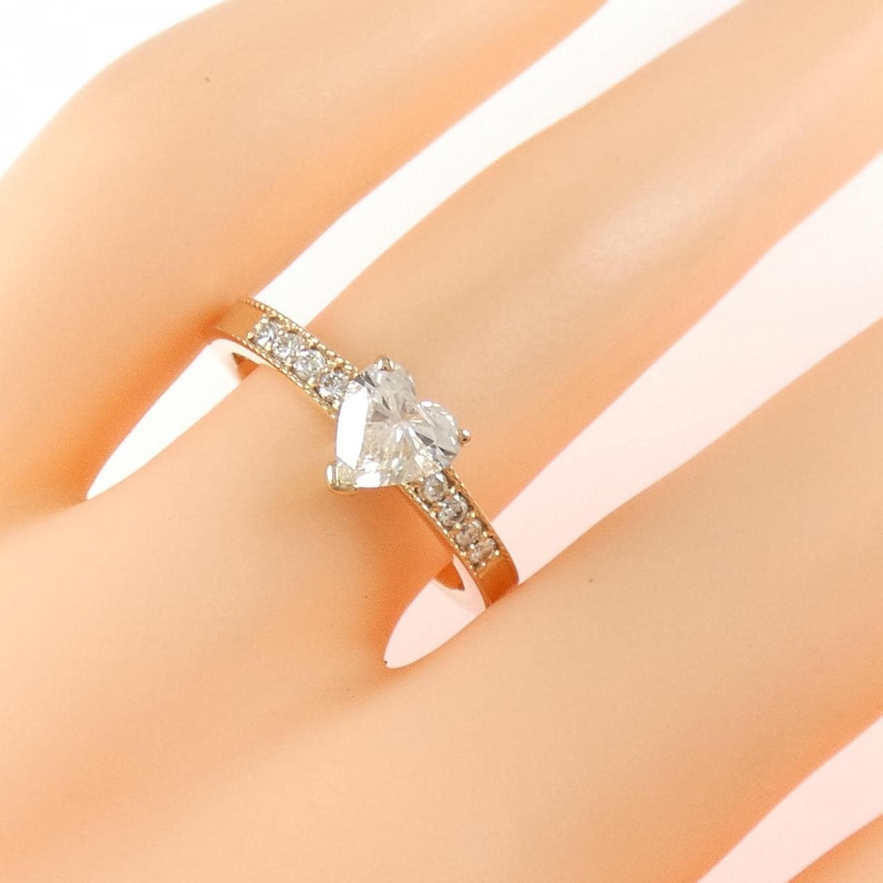 K18PG ハート ダイヤモンド リング 0.665CT
