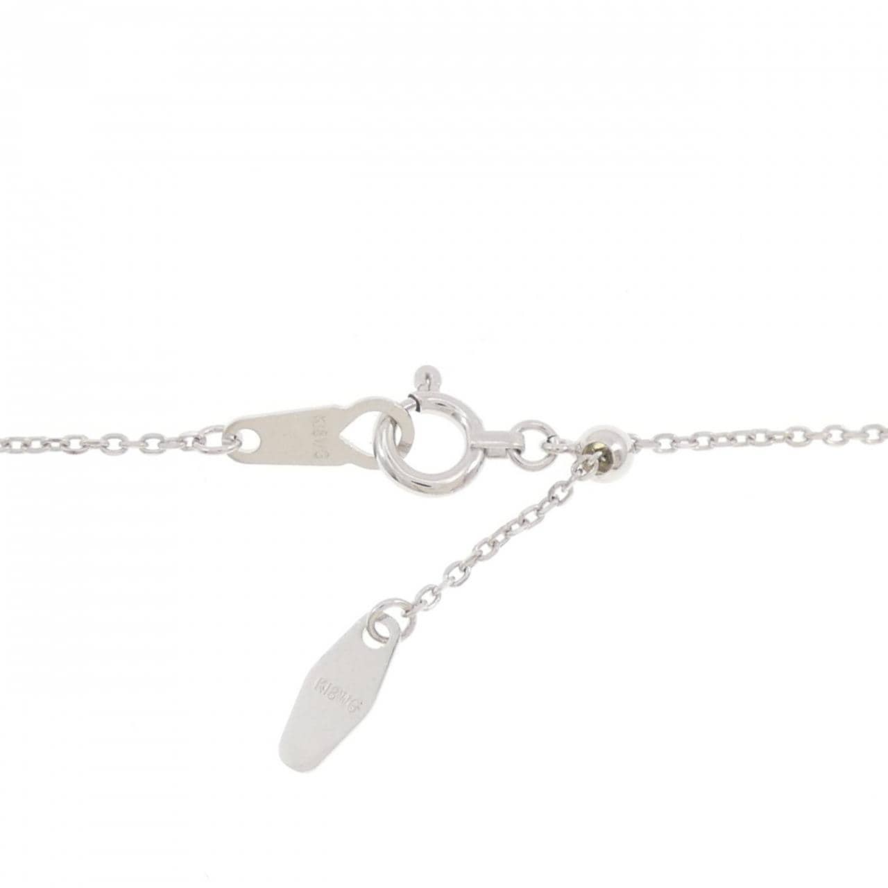 K18WG フラワー ダイヤモンド ネックレス 0.50CT