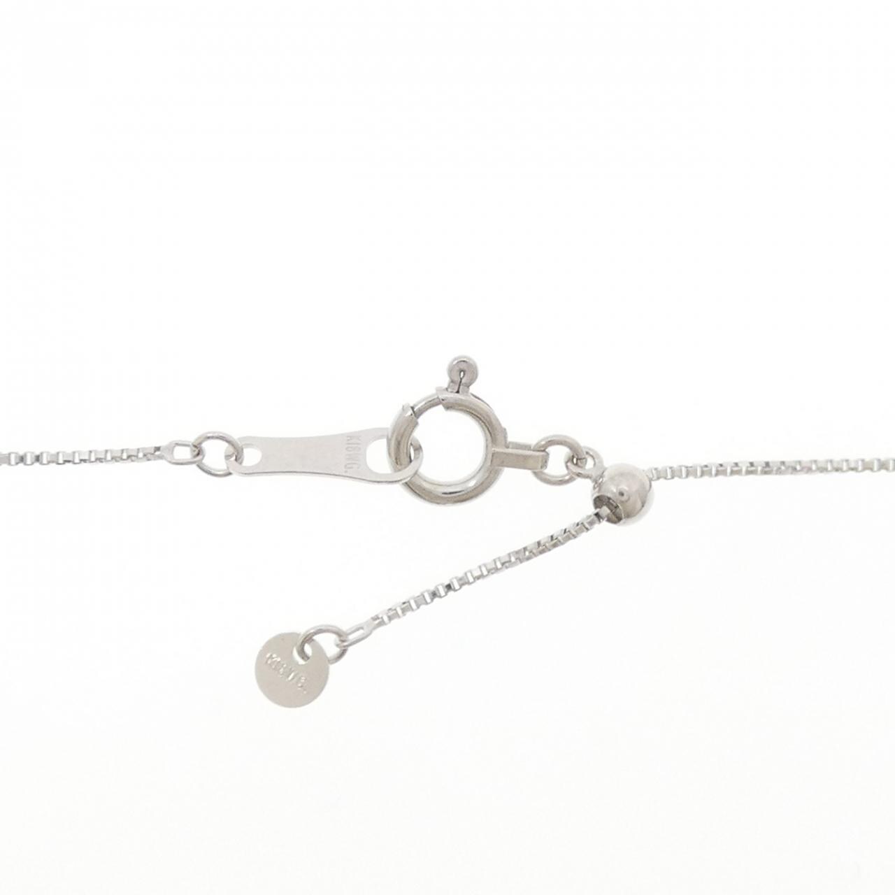 K18WG イニシャルR ダイヤモンド ネックレス 0.20CT