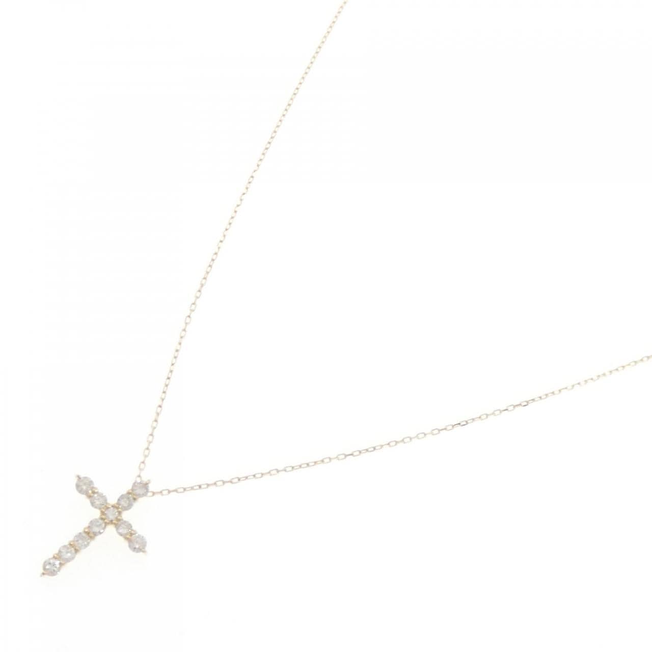 【新品】K18YG クロス ダイヤモンド ネックレス 0.20CT