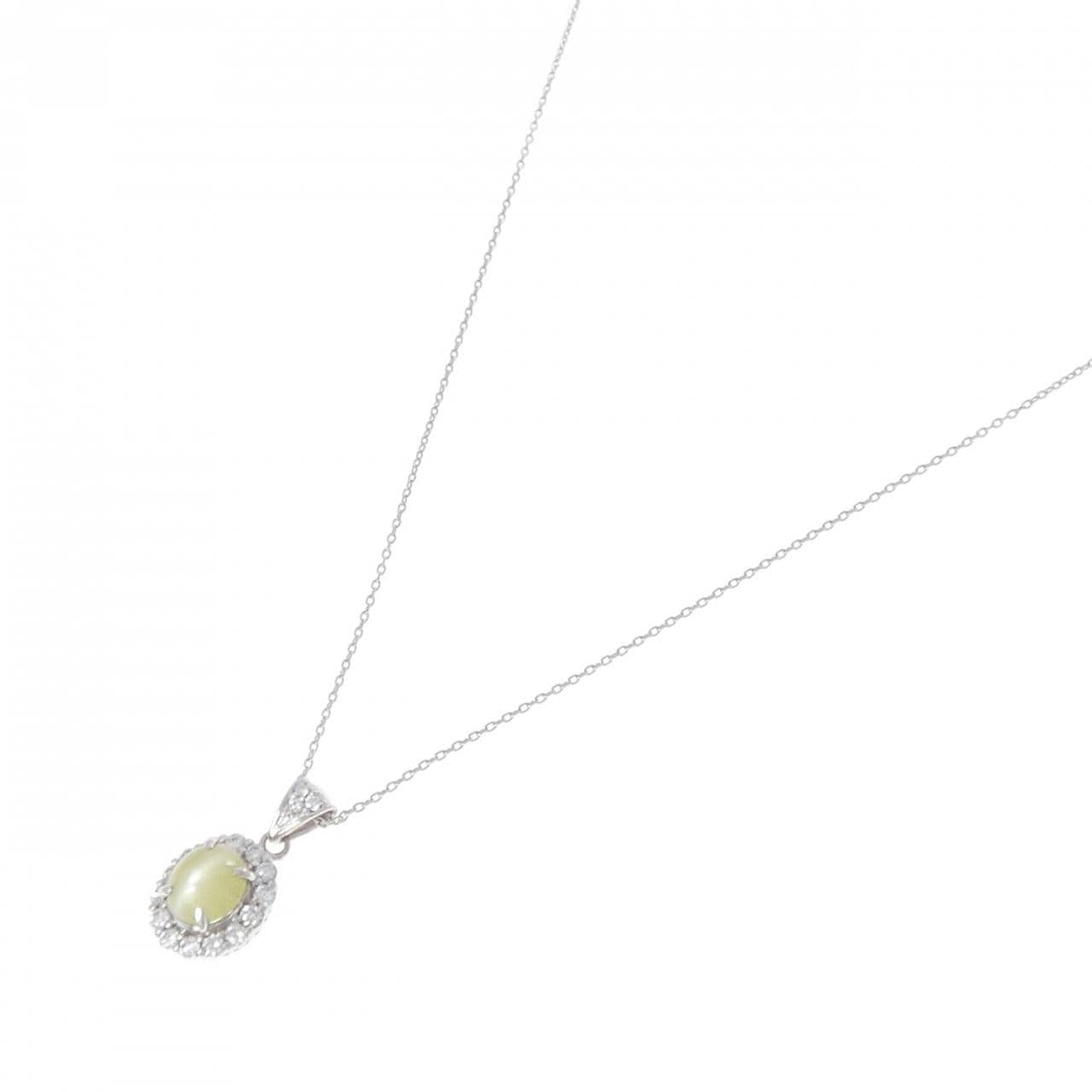 PT900/PT850 クリソベリルキャッツアイ ネックレス 2.08CT