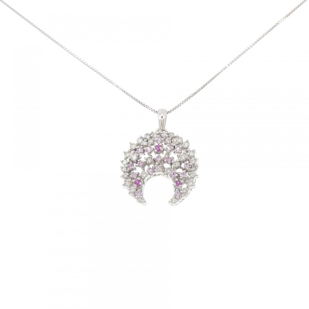 K18WG サファイヤ ネックレス 0.35CT