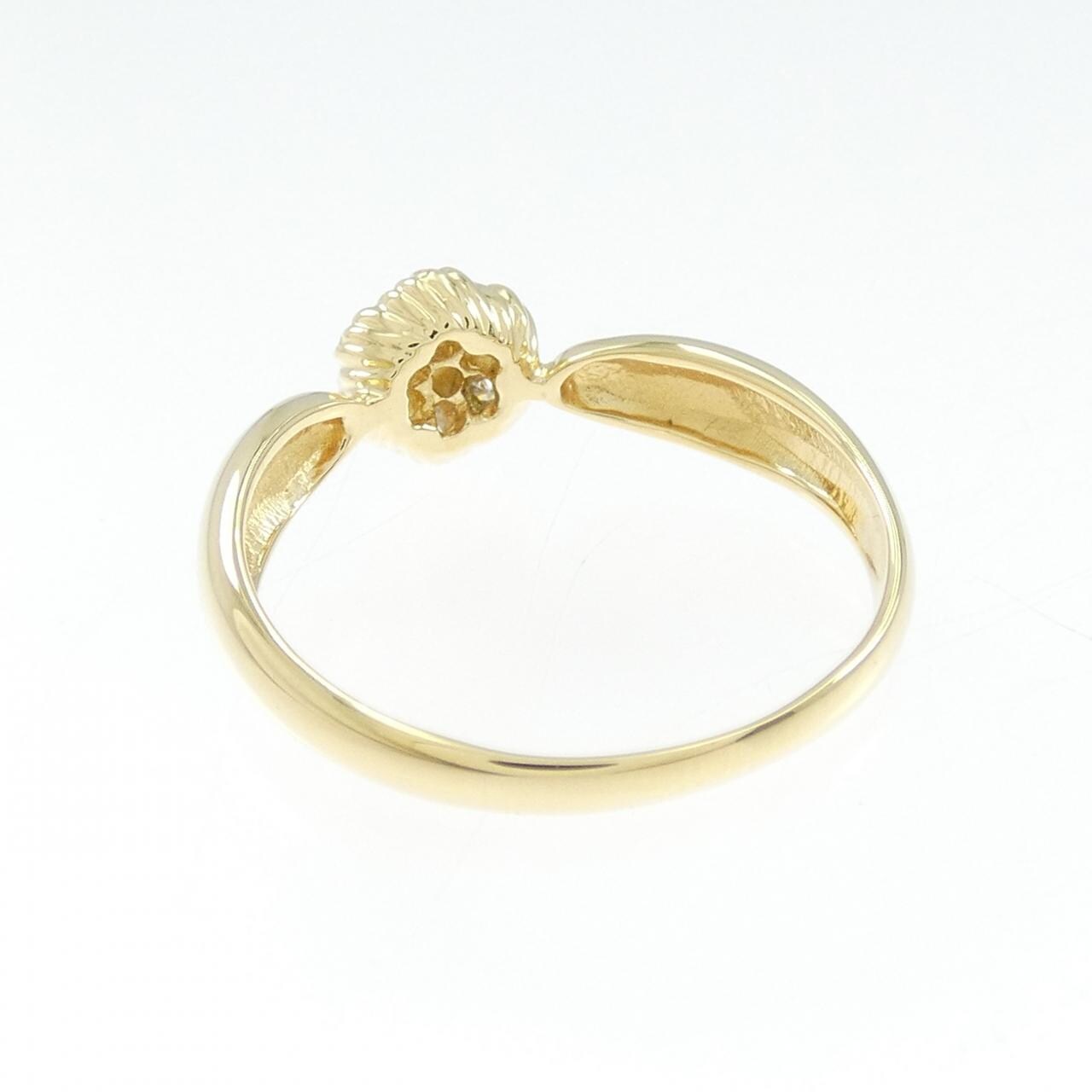 K18YG花朵钻石戒指0.14CT