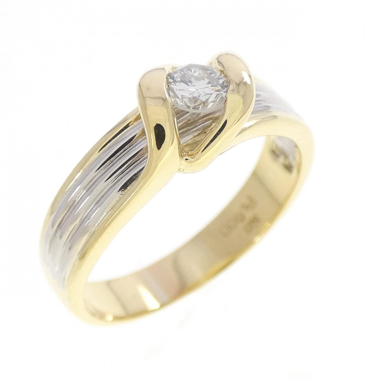 K18YG/PT900 ダイヤモンド リング 0.185CT