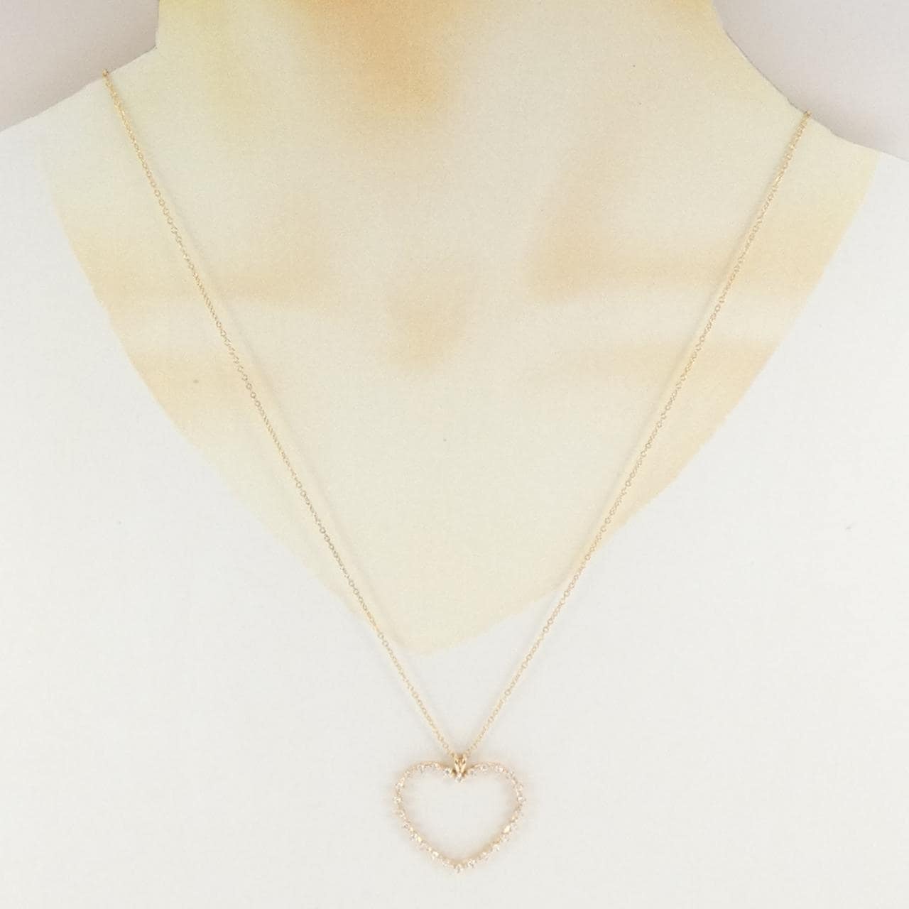 750YG ハート ダイヤモンド ネックレス 0.40CT
