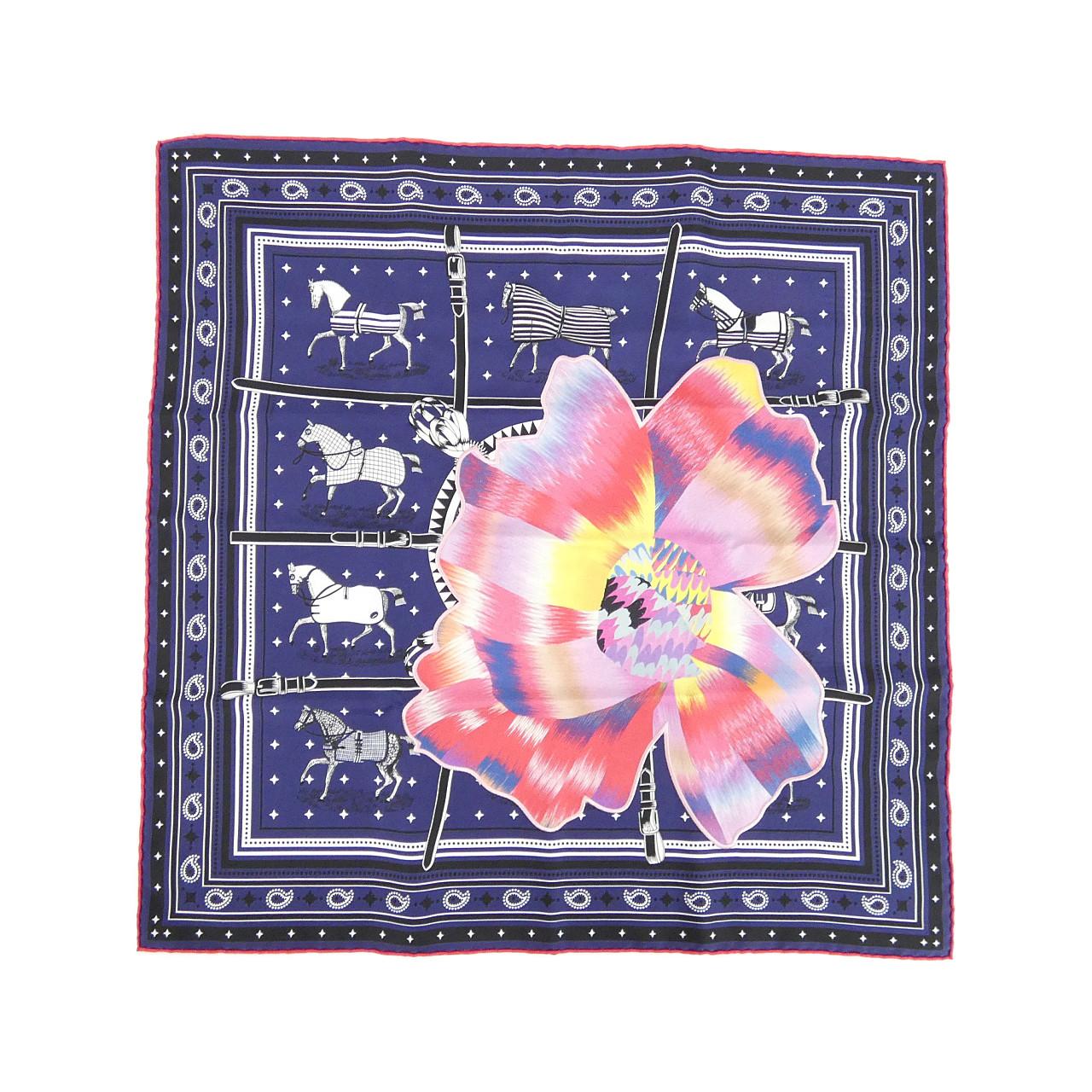 エルメス MABLE SILK バンダナ フルリ 043710S スカーフ