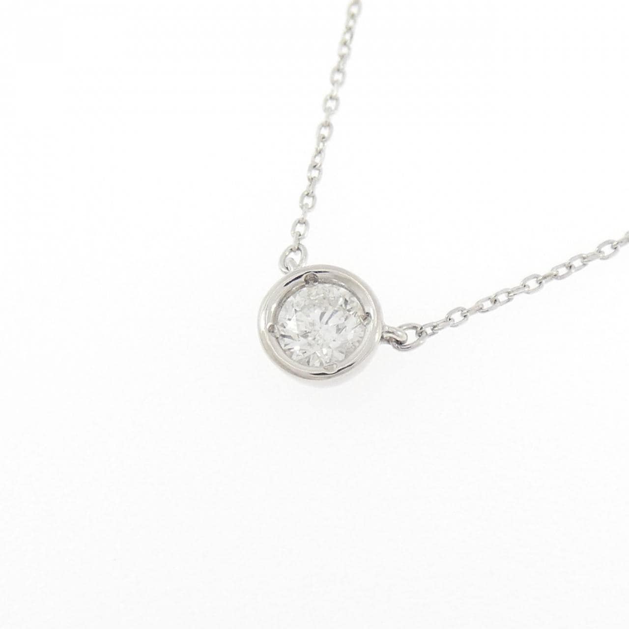 PT900/PT850 ソリティア ダイヤモンド ネックレス 0.16CT