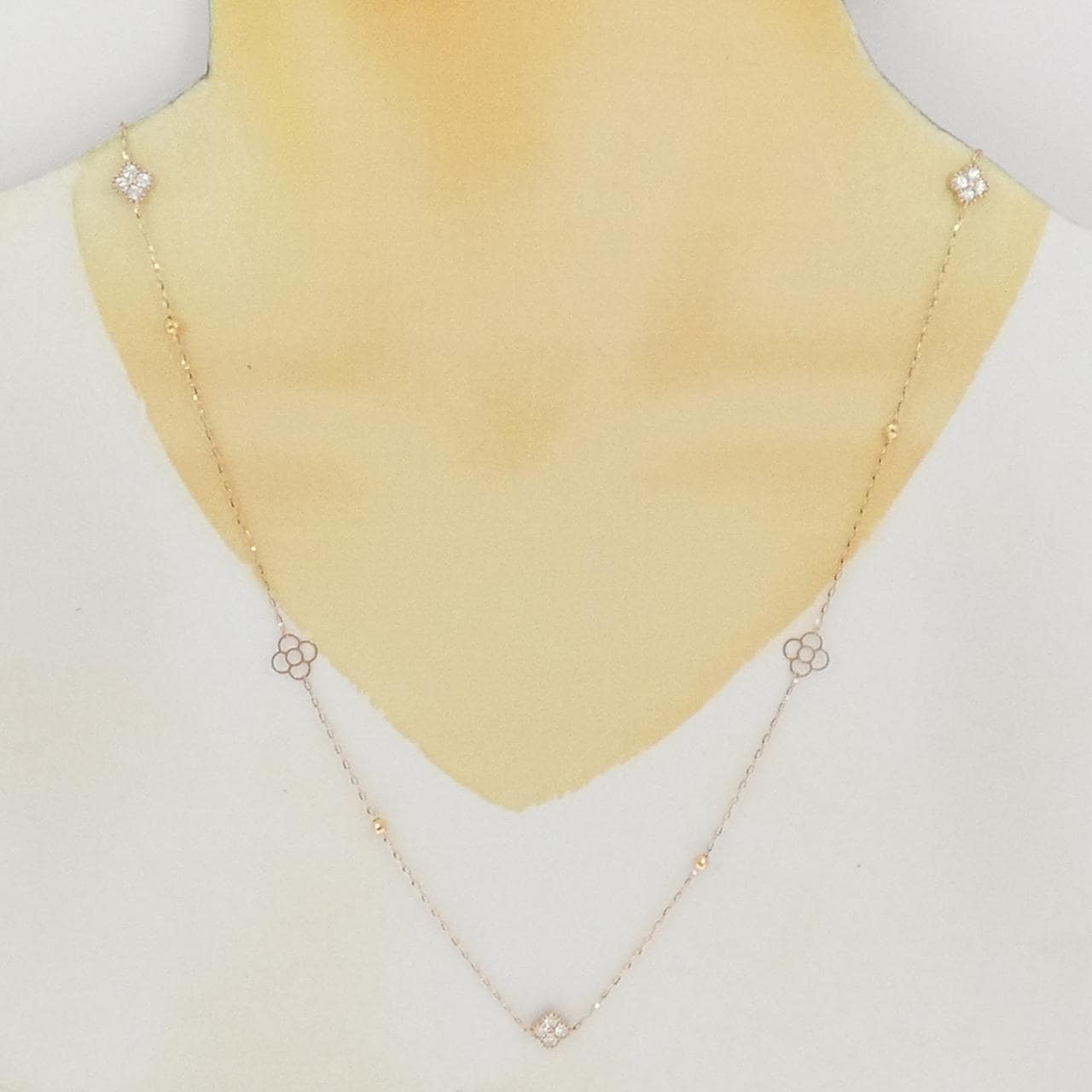 K18PG フラワー ダイヤモンド ネックレス 1.00CT