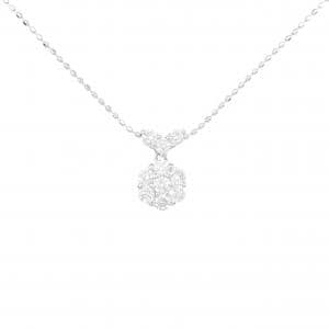 K18WG flower Diamond necklace 0.50CT