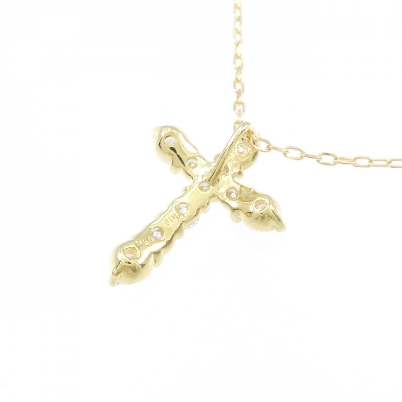 K18YG クロス ダイヤモンド ネックレス 0.50CT